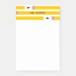 Modern Pencil Teacher Personalized Post-it® Notes