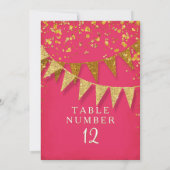 Modern Pennant Banner w Glitter Falling Confetti Kaart (Achterkant)
