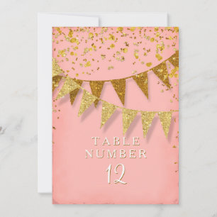 Modern Pennant Banner w Glitter Falling Confetti Kaart
