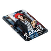 Modern penseel schrift foto afstudeer aankondiging magneet (Rechterzijde)