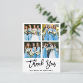Modern penseelscript 4 Fotobriefvormig Dank u Briefkaart (Staand voorkant)