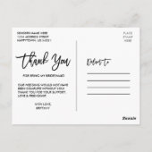 Modern penseelscript 4 Fotobriefvormig Dank u Briefkaart (Achterkant)