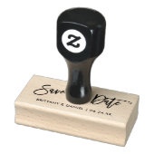 Modern penseelscript De datum opslaan Rubberstempel (Stempel)