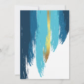 Modern penseelscript Gold en Blue Christening Kaart (Achterkant)