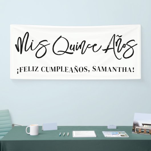 Modern penseelscript Mis Quince Años Spandoek (Beurs)