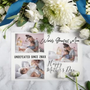 Modern penseelscript   Moederdag Fotocollage Kaart