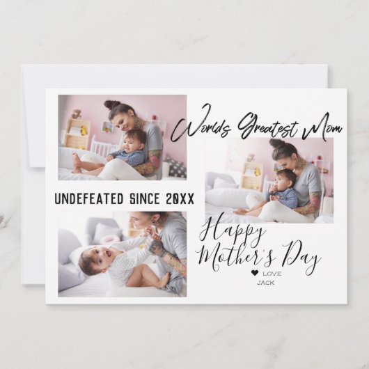 Modern penseelscript | Moederdag Fotocollage Kaart (Voorkant)