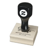 Modern penseelscript Sla het datumvierkant op Rubberstempel (Stempel)