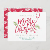 Modern penseelscript voor heldere kerstmis, niet-f feestdagenkaart (Voorkant / Achterkant)