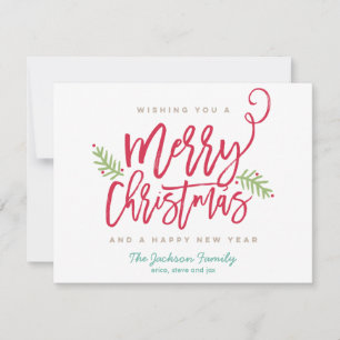Modern penseelscript voor heldere kerstmis, niet-f feestdagenkaart