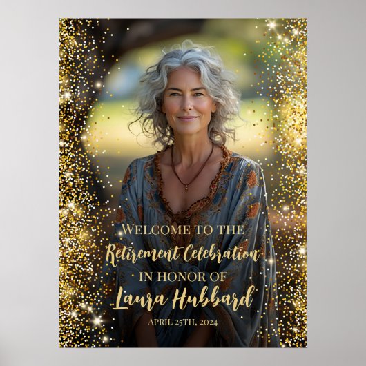 Modern pensioen foto welkom teken poster (Voorkant)