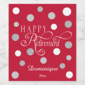 Modern Pensioenfeest met Glitter Wijn Etiket (Enkel label)