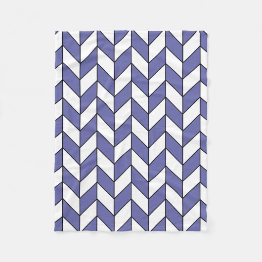Modern Periwinkle Herringbone Chevron Pattern Fleece Deken (Voorkant)