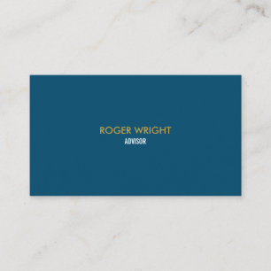 Modern Persblauw en Goud Visitekaartje