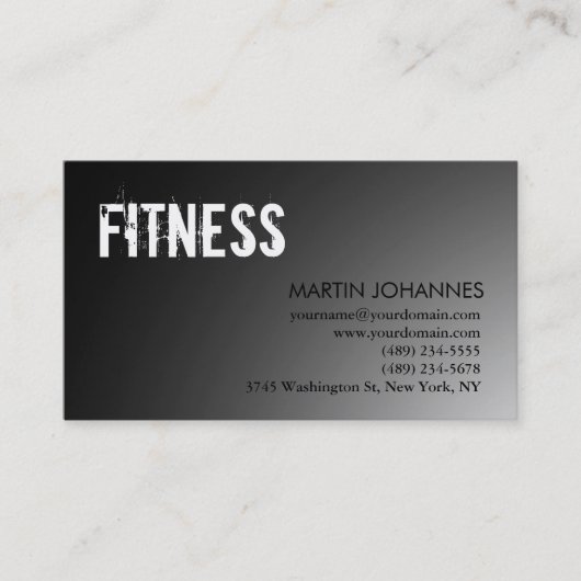 Modern Personal Trainer Grey Visitekaartje (Voorkant)