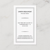 Modern Personal Trainer Photo Black Visitekaartje (Achterkant)