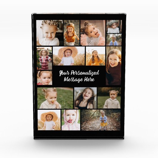 Modern Personalized 16 Photo Collage Photo Block Fotoblokken (Voorkant)