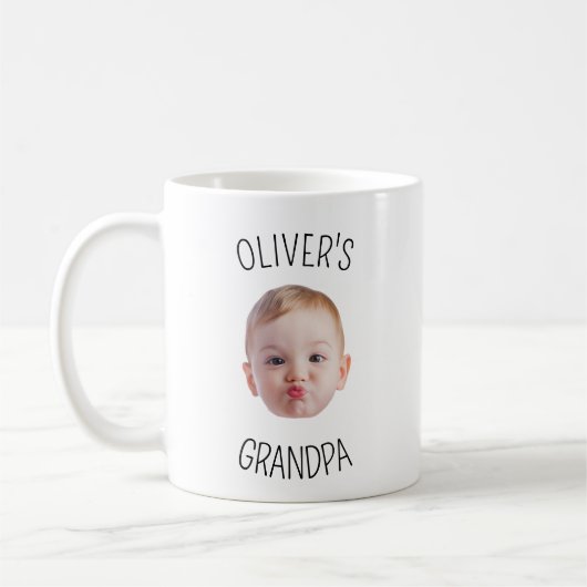 Modern Personalized Baby Photo Mug for Grandpa (Gauche)