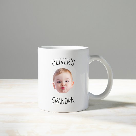 Modern Personalized Baby Photo Mug for Grandpa