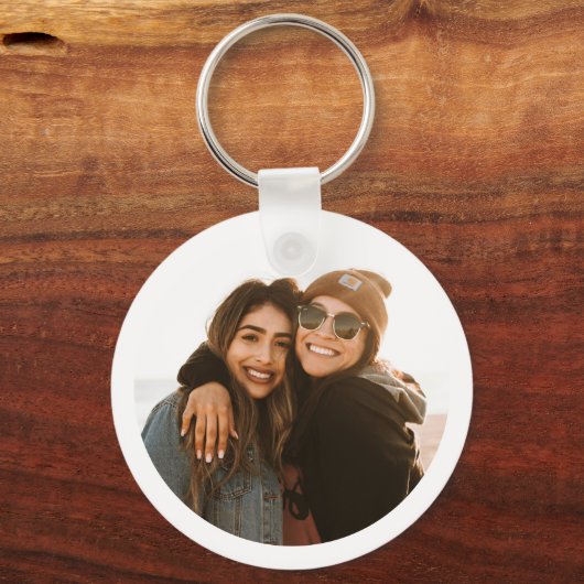 Modern Personalized Best Friends Forever Photo Sleutelhanger (Voorkant)