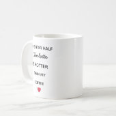 Modern Personalized Better Half Coffee Mug (Devant gauche)