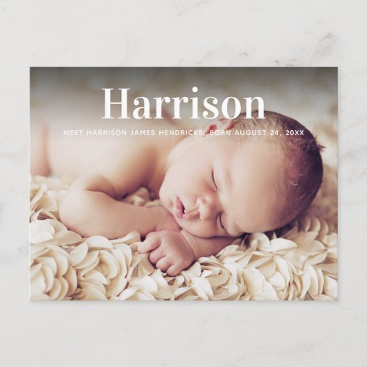 Modern Personalized Birth Announcement Briefkaart (Voorkant)
