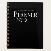 Modern Personalized Black and White  Planner (Voorkant)
