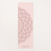 Modern Personalized Boho Mandala Blush Pink Yogamat (Voorkant)