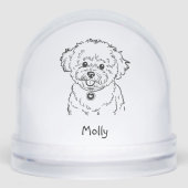 Modern Personalized Dog Christmas Sneeuwbol (Voorkant)