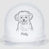 Modern Personalized Dog Christmas Sneeuwbol (Achterkant)