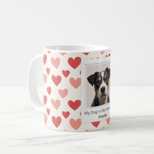 Modern Personalized Dog Valentine Mug (Devant gauche)