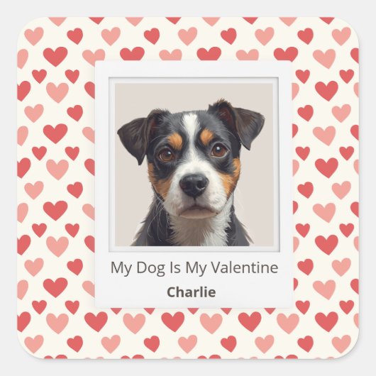 Modern Personalized Dog Valentine Stickers (Devant)