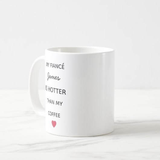 Modern Personalized Fiancé Coffee Mug (Devant gauche)