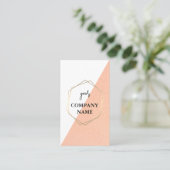 Modern Personalized Geometric Pink White Social  Visitekaartje (Staand voorkant)