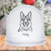 Modern Personalized German Shepherd Dog Christmas Sneeuwbol