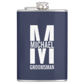 Modern Personalized Groomsmen Monogram and Name Heupfles (Voorkant)