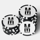Modern Personalized Groomsmen Monogram and Name Poker Chips (Opstapeling)