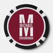 Modern Personalized Groomsmen Monogram and Name Poker Chips (Achterkant)