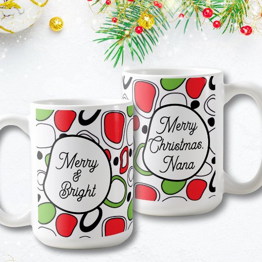 Modern Personalized Holiday Coffee Mug 