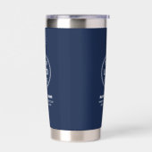 Modern Personalized Logo Navy Blue Business Geïsoleerde Drinkbeker (Links)