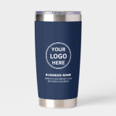 Modern Personalized Logo Navy Blue Business Geïsoleerde Drinkbeker (Achterkant)