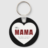 Modern Personalized Mama Heart Keychain (Achterkant)