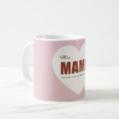 Modern Personalized Mama Heart Mug (Devant gauche)