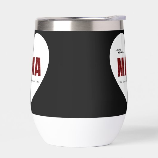 Modern Personalized Mama Heart Water Bottle (Gauche)