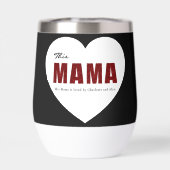Modern Personalized Mama Heart Water Bottle (Achterkant)