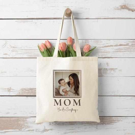 Modern Personalized Mom Photo Tote Bag Gift