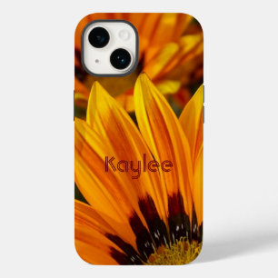 Modern Personalized Oranje Daisy Floral Case-Mate iPhone 14 Hoesje