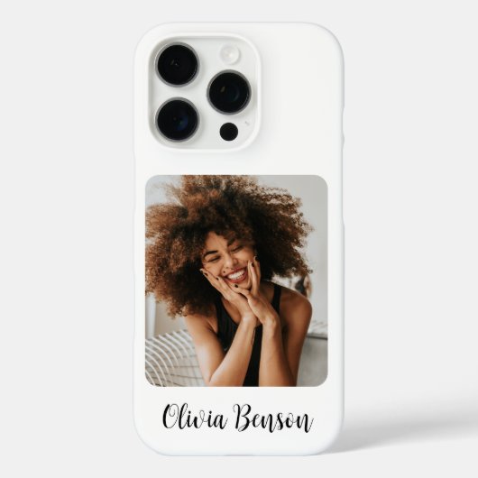 Modern Personalized Photo and Name Create your own Case-Mate iPhone Case (Achterkant)