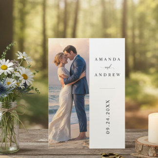 Modern Personalized Photo Wedding Invitation Kaart