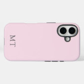 Modern Personalized Pink Grey Initial Monogram Case-Mate iPhone Case (Achterkant (horizontaal))